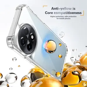 Oneplus 11 Cph2449 Cph2451 Transparent Air Cushion Corner Anti-Drop Silicone Frame, Acrylic Hard Back Matte Protective Case
