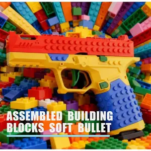 DIY Soft Bullet Gun Assembly Kit for Kids – Automatic Shell Ejecting Toy Pistol with Pull-Back Action, Educational Building Block Shooting Toy for Boys Gift (Main Body Cannot Be Assembled)