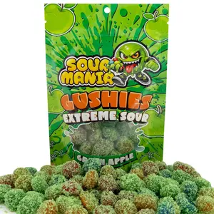SourMania Gushies Extreme Sour Gummy Candy, Super Tangy Flavors, 6 oz Bag Green Apple