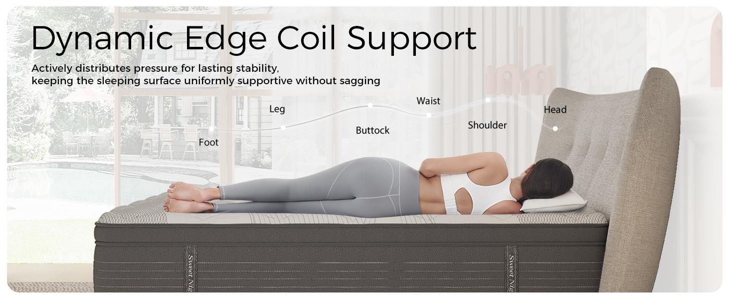 Sweetnight 14/16 inch Medium Gel Memory Foam Hybrid Mattresses, CertiPUR-US, OEKO-TEX Certified