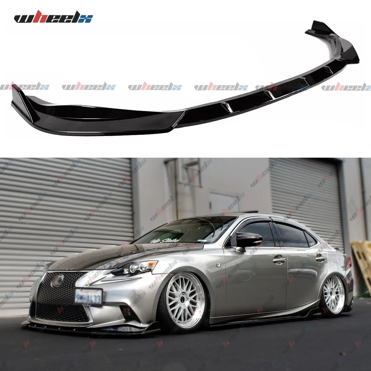 2014 - 2016 – Lexus IS250/350/200T/300 F - Sport: Glossy Black Carbon Fiber GT - Style Fr – ont Bumper Lip Spoiler Splitter (Not Compatible with Standard Bumpers)