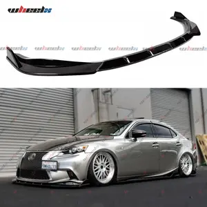For 2014 - 2016 Lexus IS250/350/200T/300 F - Sport: Glossy Black Carbon Fiber GT - Style Front Bumper Lip Spoiler Splitter (Not Compatible with Standard Bumpers)