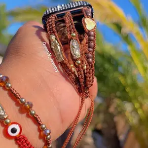 Brown, St Jude, Mary & Heart thread Band