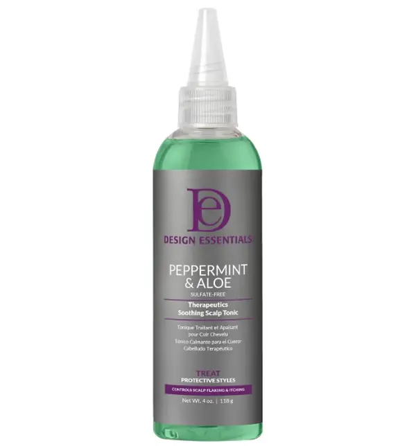 Design Essentials Peppermint & Aloe TherapeuticsSoothing Scalp Tonic, 4 Ounces