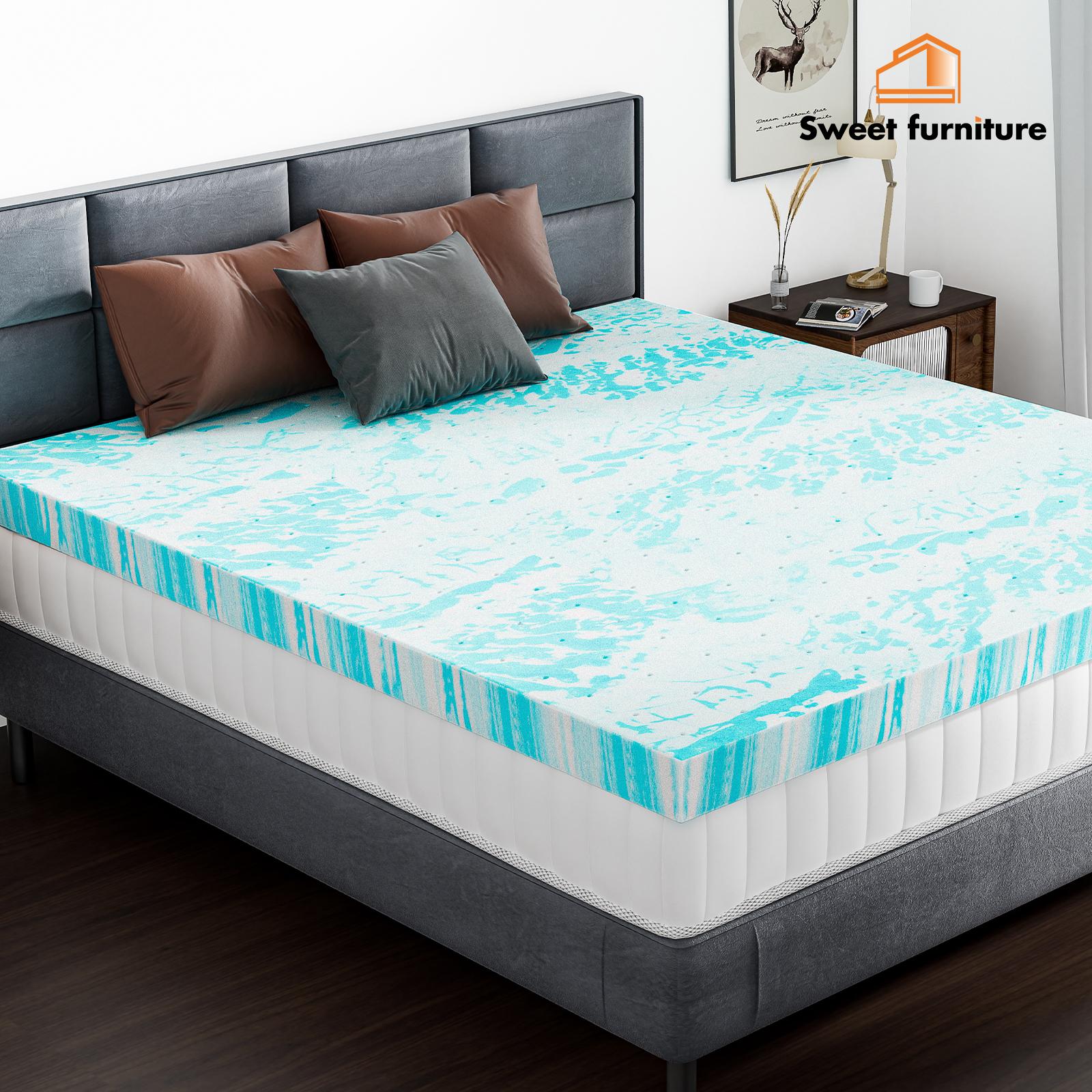 【Deals for You Days】Sweet Furniture S -  Mattress Topper, Summer Cooling Ventilated Gel Memory Foam Full Mattress Topper