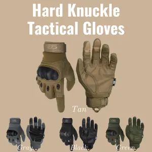 Tactical Gear Hard Knuckle Full Finger Tactical Gloves | Padded mesh and rubber aero vents |  maximize protection