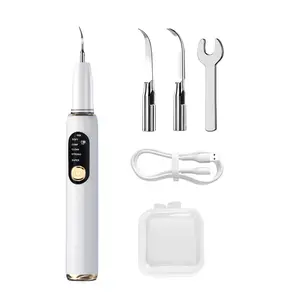 Plaque Remover for Teeth, Teeth Cleaning Kit with LED Light and 5 Adjustable Modes Teeth Cleaner,2 Replaceable Heads, Rechargeable for Home & Travel Use