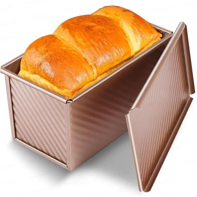 High-Quality Carbon Steel Bread Baking Mold, Non-Stick Parmesan Bread Tray with Lid, Sandwich Bread Tray, Ideal for Baking Tools, Baking Essentials, Bakeware, Baking Trays, Bakery Molds