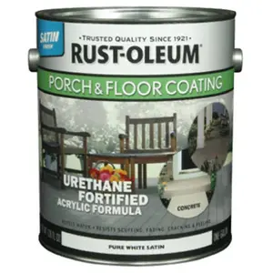 Rust-Oleum 262360 Pure White & Pastel Base Satin Porch & Floor Urethane Finish Paint