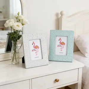 Simple Style Ceramic Picture Frame 4x6 inches Double-color Elegant Ceramic for Precious Memories Desktop  Decor Little Princess Theme