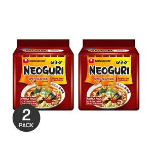 NONGSHIM NEOGURI Spicy Seafood Udon Noodles 2 Pack 16.9 oz | Korean Ramen Instant Noodles | BTS Jungkook Favorite