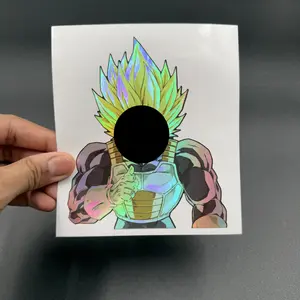 Anime Golden Hair Power Pose Holographic Sticker Waterproof UV Resistant