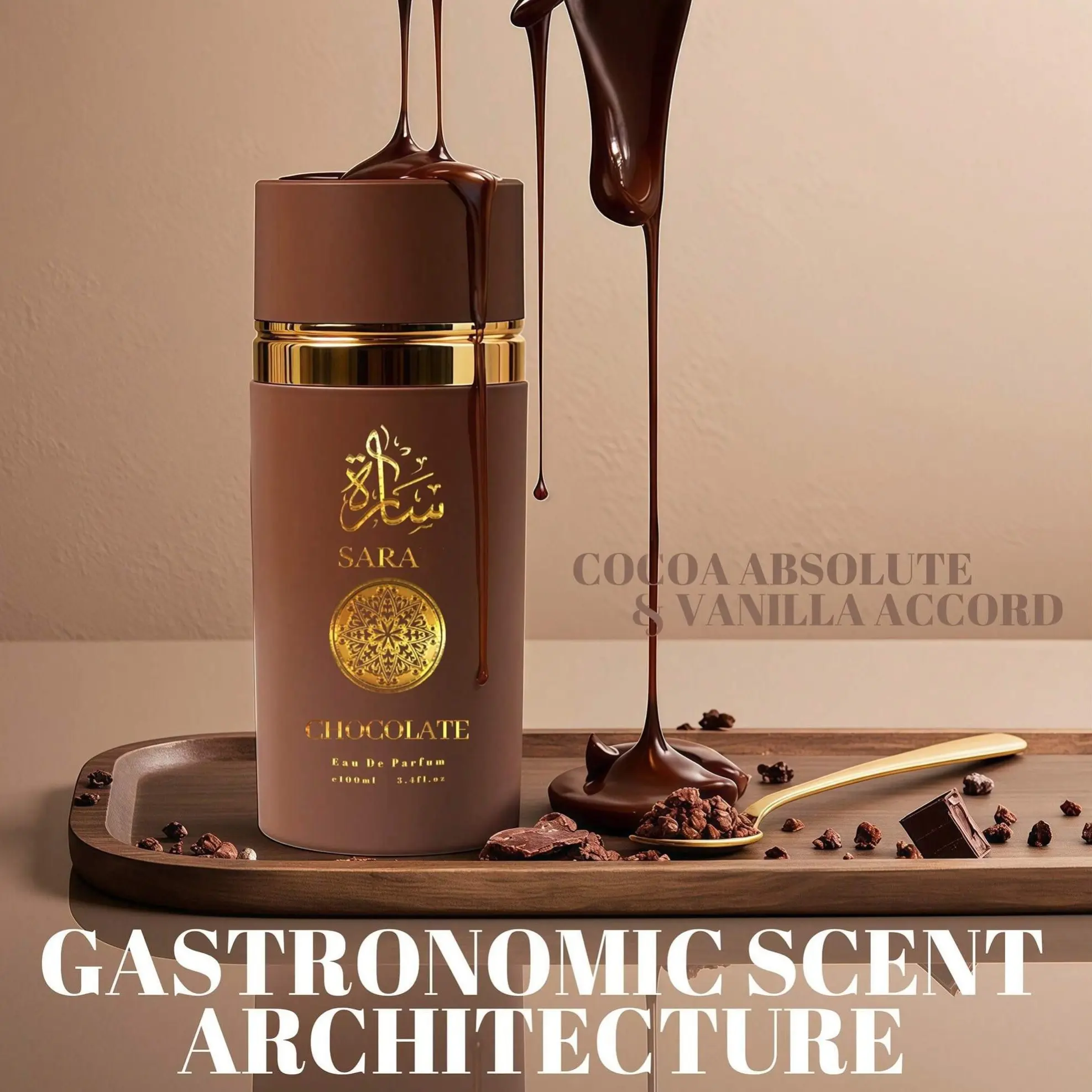 Sarah Chocolate Women's Eau de Parfum 100ml / 3.4oz | Luxurious Chocolate Gourmand Fragrance | Sweet, Seductive & Comforting Scent.