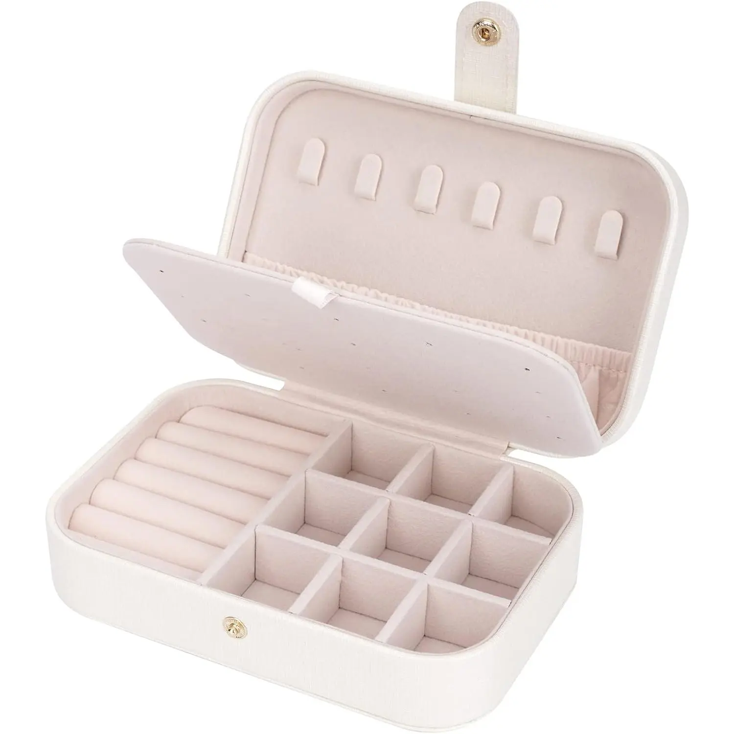 Travel  Box,  Organizer for Girls  Small  Storage Box for Necklace Ring and Earrings Girls  Box/WHITE