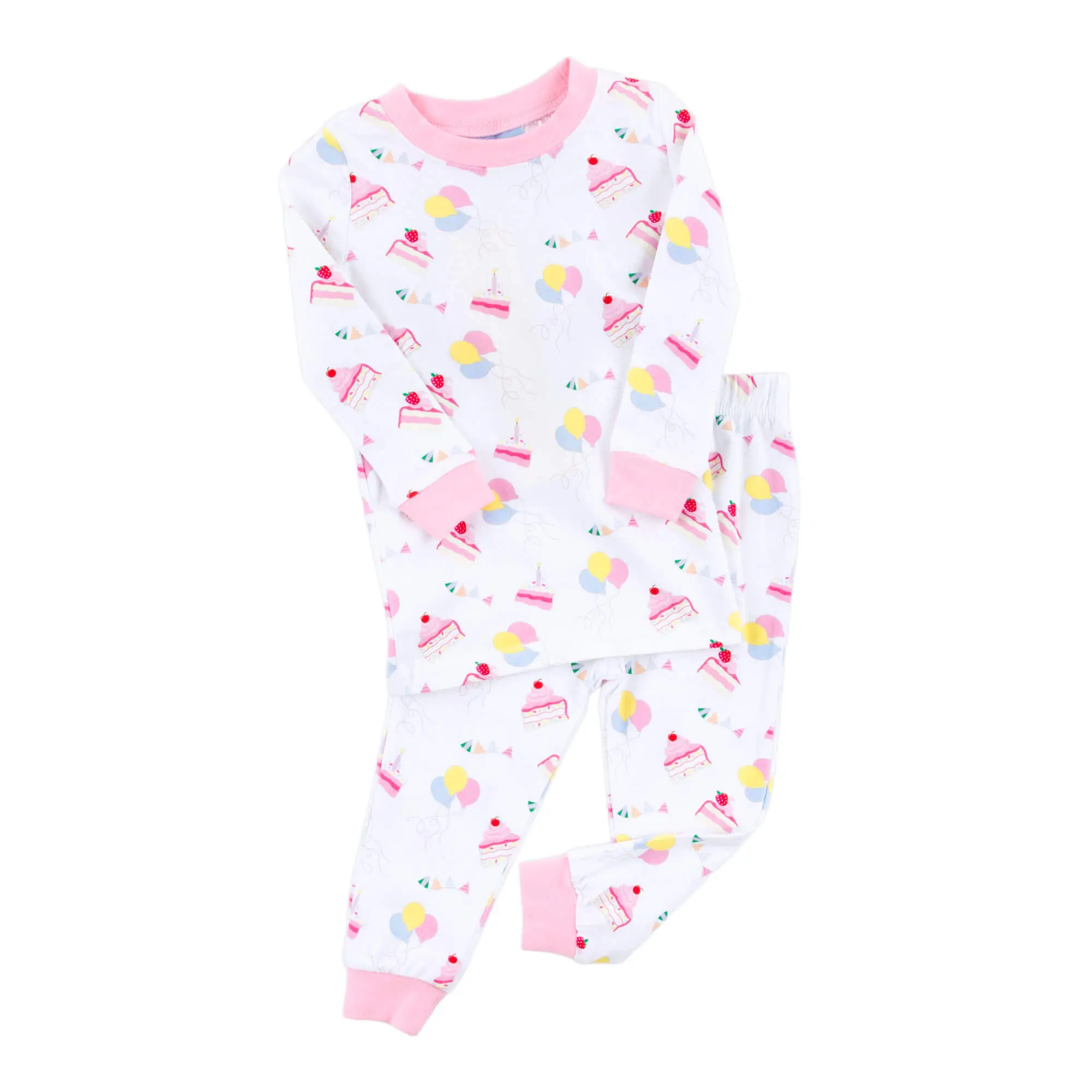 Birthday Cake Pajamas - Fitted 2Pc Girls PJ Set for Cozy Birthday Nights