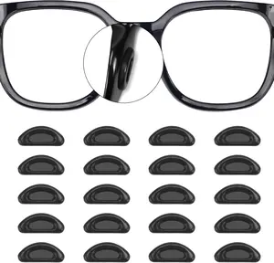 Unisex 20 Pairs Stick-On Silicone Thin Eyeglass Nose Pads - Anti-Slip, Adhesive for Glasses, Sunglasses (Clear)