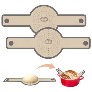 Silicone Bread Sling for Dutch Oven, 2 PCS Non-Stick & Easy Clean Reusable Silicone Bread Baking Mat with Long Handles, Easy to Transfer Sourdough Bread Bakeware Utensils