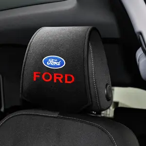 Leather Car Headrest Cover Pillow Case Cushion Headrest, Interior Accessories for Focus Fusion Escort Kuga Ecosport Models, Comfortable Neck Support