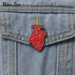 Organ Heart Enamel Pins Custom Anatomy Medical Brooches Lapel Badges Gothic Jewelry Gift for Student Friends