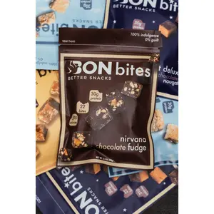 BON Nirvana Fudge Protein Bites - Chocolate Fudge, 22 Bites, 30g Protein - All-Natural, Non-GMO, Gluten-Free, Soy-Free, Seed-Oil Free