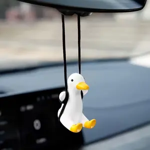 Car Hanging Duck Swing Ornament | Plaster Material, Mirror Decoration for Car Interior, Brand: Xin Leading