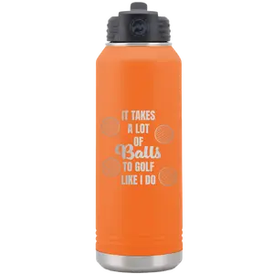 Personalized Lots of Balls 32 oz Water Bottle - Orange