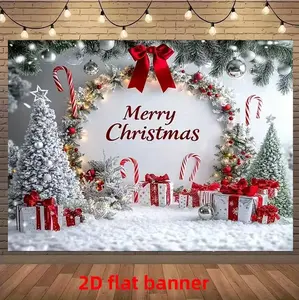2D Christmas-Themed Tapestry for Living Room Event Party Decorations Minimalist Design Stylish Banners Lightweight Holiday Backdrops Home Décor Photo Props