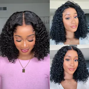 Water Wave Wear Go Glueless Bob Wigs Bleached Knots Pre Cut Lace 5x5 HD Human Hair Air Wigs Pre-plucked #Summervibes