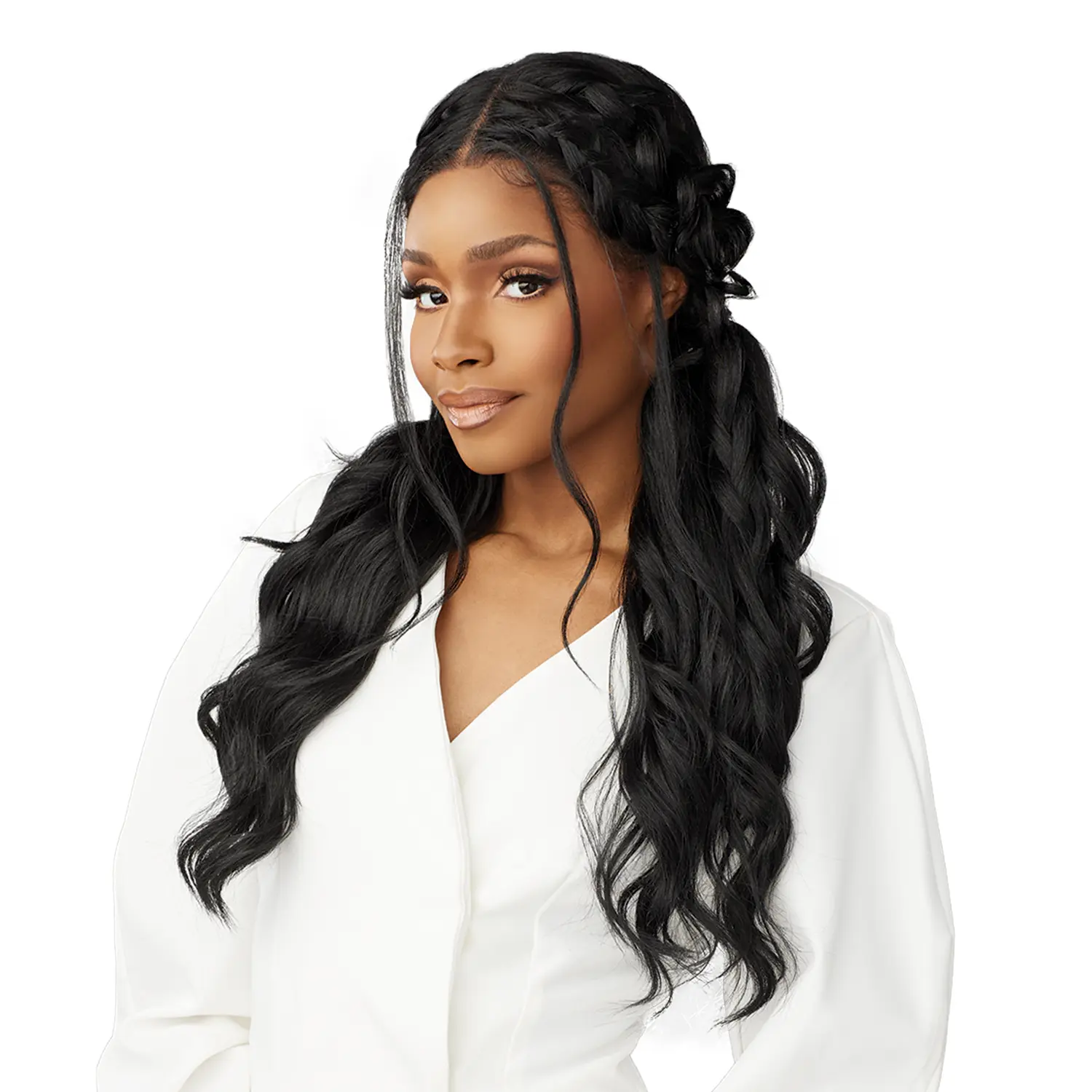 Sensationnel Human Hair Blend Lace Front Wig - BareLace Glueless 360 13X5 Unit 2, Natural Look, Ear-to-Ear Coverage, Hand-Tied Parts, Unisex Names