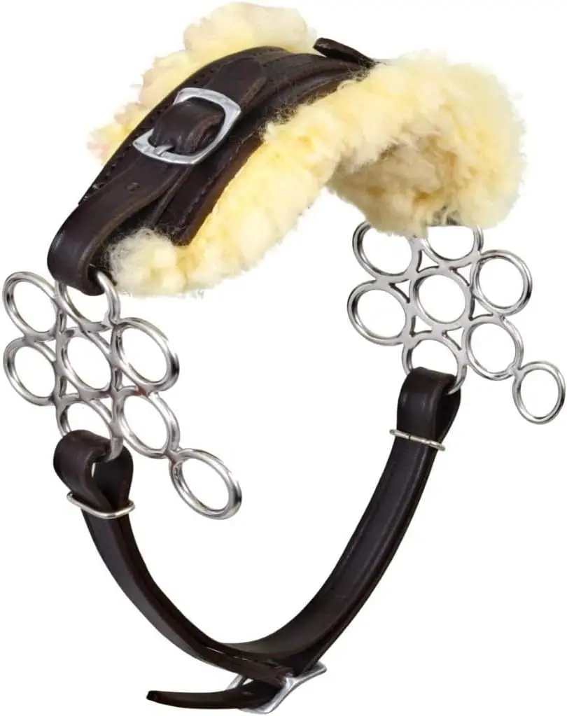 Hackamore Bitless Horse Bit English Western Adjustable Flower Padded Fur Original Leather Bridle Equestrian Tack