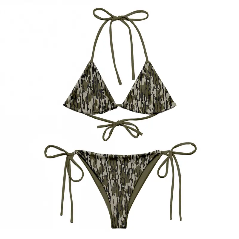 Camo Duck Bikini Set for Women – Triangle String Two-Piece Swimsuit –  Hunting-Inspired Camouflage Print – Sexy & Trendy Beachwear for Summer Pool  Days
