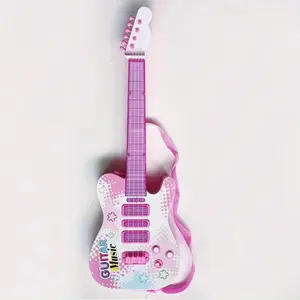 Electric Guitar Toy with Light & Sound, 4 Simulated Strings Guitar Toys, Musical Instrument Toy for Birthday Gifts, Affordable Guitar