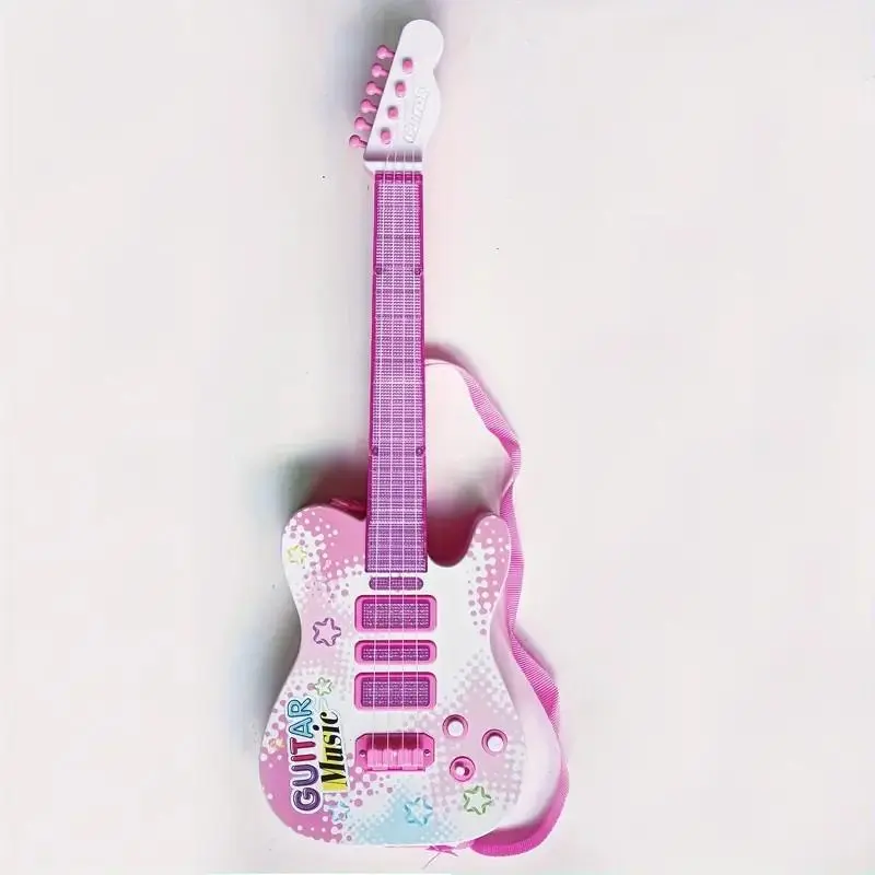 Electric Guitar Toy with Light & Sound, 4 Simulated Strings Guitar Toys, Musical Instrument Toy for Birthday Gifts, Affordable Guitar