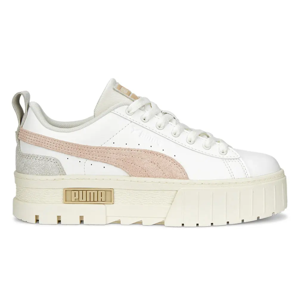 PUMA Womens Mayze Thrifted Platform Sneakers Shoes Casual - White