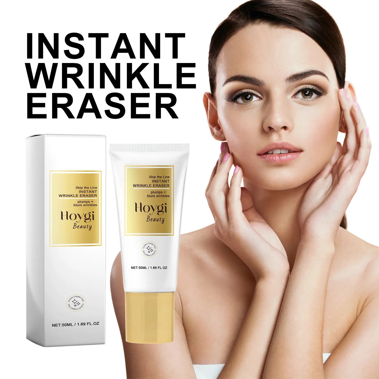 Hoygi Moisturizing Firming Facial Massage Cream - Lightweight Formula to Hydrate, Boost Moisture, Firm Skin, Plump, Blur Wrinkles and Reduce Fine Lines Appearance