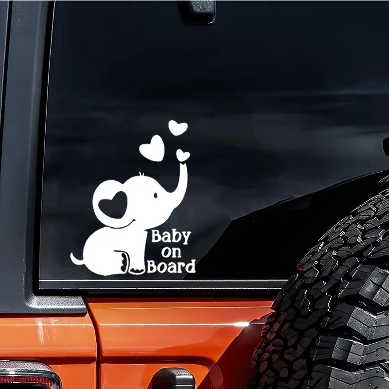 Elephant Pattern Car Rear Window Sticker, Creative Car Rear Window Decal, Car Exterior Decoration Accessories, Car Decals, Car Stickers for Car, Laptop, Phone, Sticker For Cars