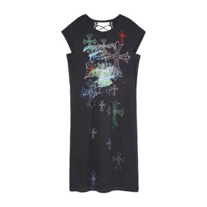 TCH - Grey dress  Rhinestone Design Women