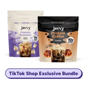 Javvy TikTok Exclusive Best Selling Duo Caramel Protein Coffee and Sweet Cream Protein Creamer