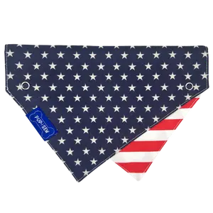 Patriotic Dog Collar Bandana, Reversible and Two-Tone