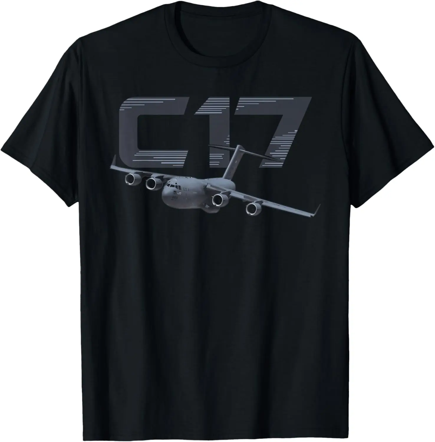 Women's Vintage Graphic T-Shirt with C-17 Globemaster Print, 100% Cotton Casual Fit Short Sleeve Streetwear Top for Everyday Wear