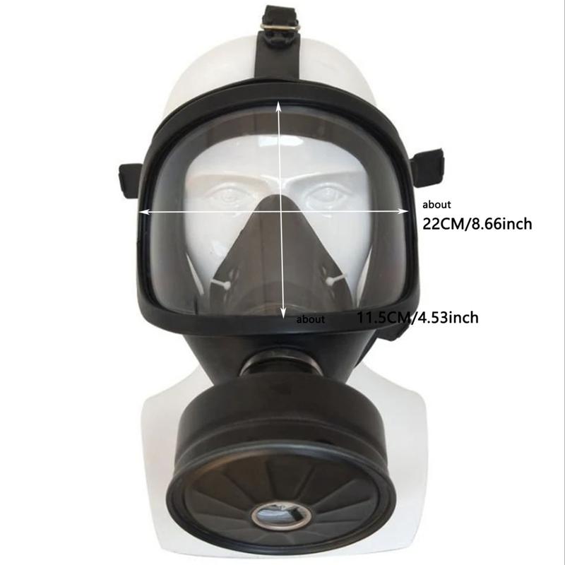 Tactical Full Face Respirator Mask with Activated Carbon Filter, Gas Mask for Survival, Nuclear & Chemical Protection, Dust & Vapors Shield, Protective Mask