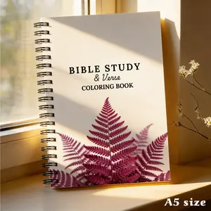 Bible Study & Verse Coloring Book – Christian Planner Notebook, A5 Spiral Bound, Bible Reading Plan, Prayer Record, Devotional Plan | for Church Small Group, Personal Devotion, Daily Carry
