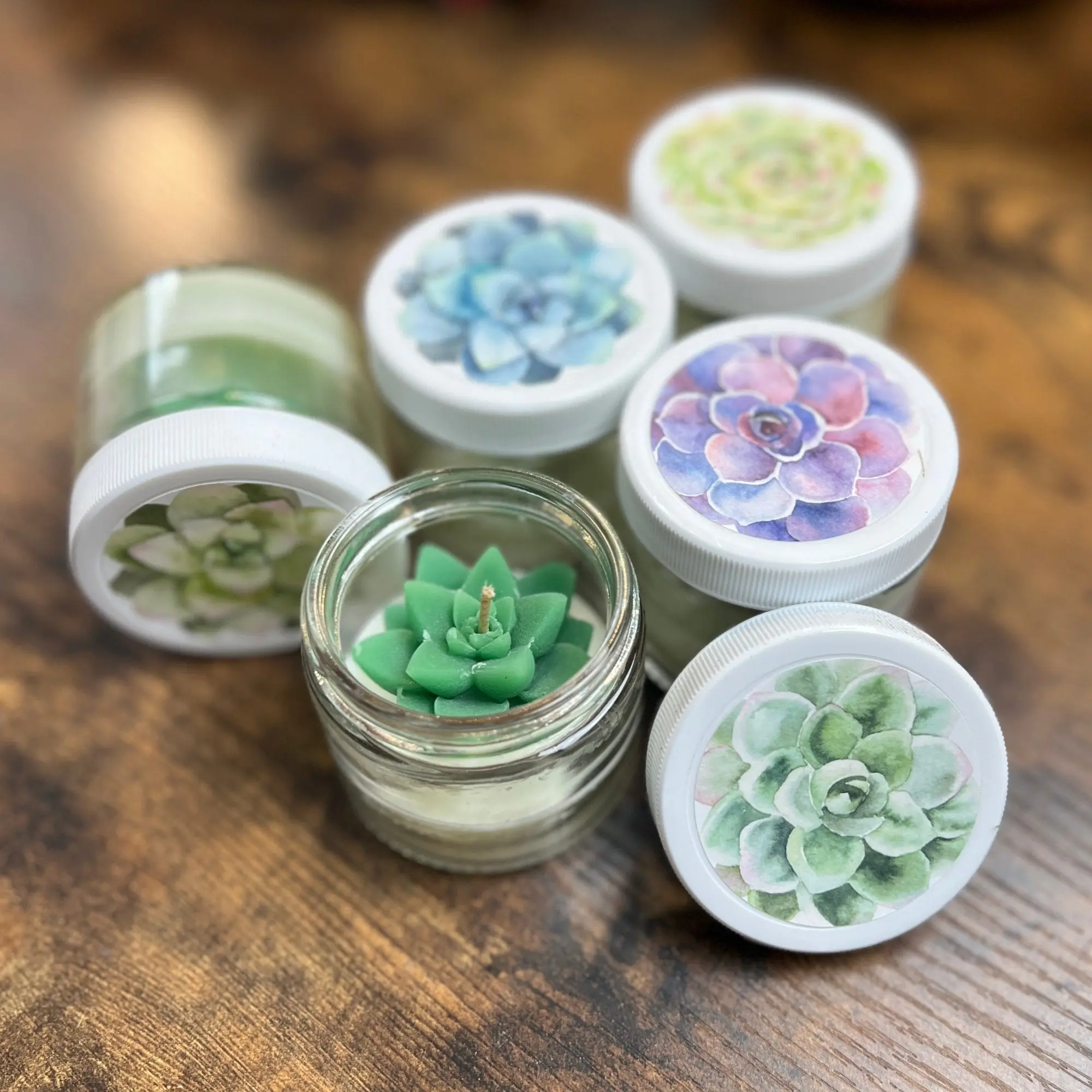 Succulent Travel Candle, 2 oz Cactus Blossom Scent