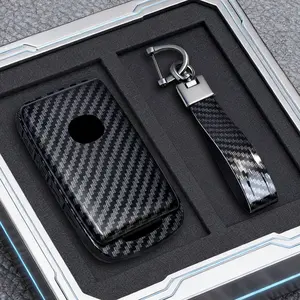 Abs Carbon Fiber Style Car Key Cover for Mazda 3, Alexa Cx30 Cx-4 Cx5 Cx-5 Cx8 Cx-8 Cx-30 Cx9 Cx-9 Accessories, Durable and Stylish Design