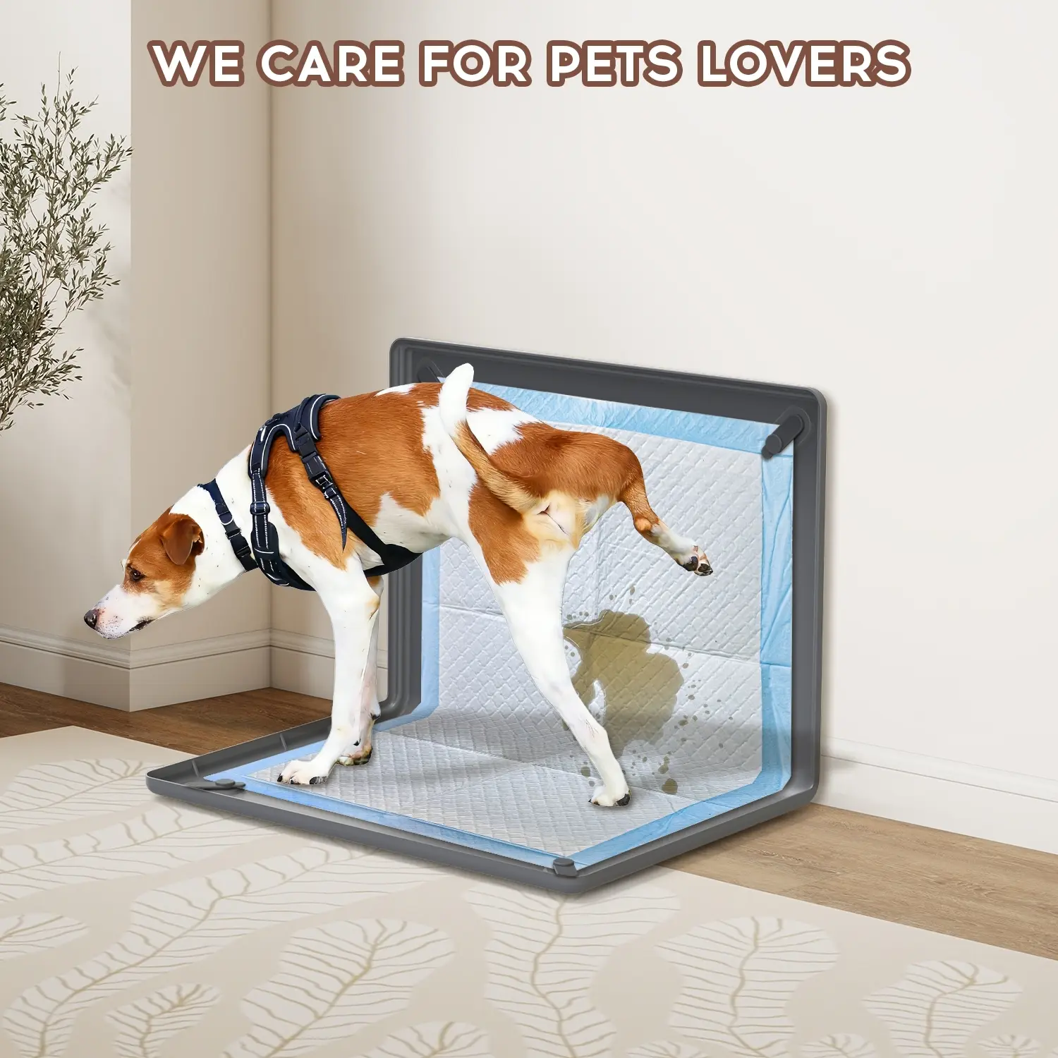 Pet silicone wall urine isolation pad and dog urine changing pad, with aluminum tubes on four sides to fix the wall-urine isolation pad, foldable storage, easy to clean, used to prevent urine leakage and protect the floor Pee Pad