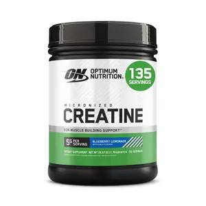 OPTIMUM NUTRITION Micronized Pure Creatine Powder - Blueberry Lemonade Flavor, 1.78 lbs, 135 Servings, Dietary Fitness Supplement for Muscle Support, Brain Health, and Workout Needs