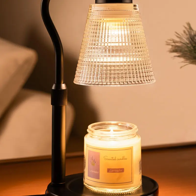 Candle Warmer Lamp Jar Dimmable Adjustable Timer for Fragrance, Flameless Electric Wax Melter with 50W Halogen Bulb for Home Office Decor, Metal Glass Gift for Women, Mom & Holiday, 1 Pack