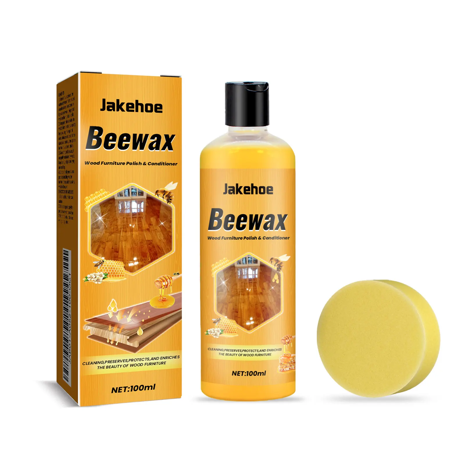 Jakehoe Wooden Floor Cleaner - Protective Cleaning Wax, Clean Floors Solution, Deep Stain Remover, Dust Protection, Shine Enhancement, Deep Stain Remover Floor Cleaners