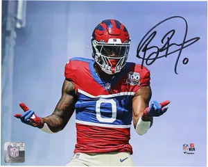 Brian Burns New York Giants Autographed "8 x 10" Spida-Burns Pose in 100th Anniversary Uniform Photograph - Fanatics Authentic Certified