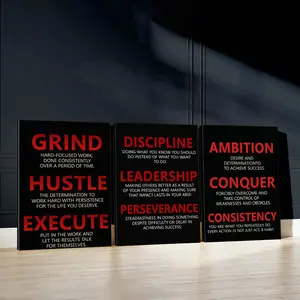 3pcs Motivational Wall Art, Inspirational Poster, Positive Art Prints, Business Home Decor, Modern Wall Paintings, Cozy Canvas Posters Wall Arts, Decor for Living Room, Restaurant, Kitchen, Bedroom, Housewarming Gift, With Frame